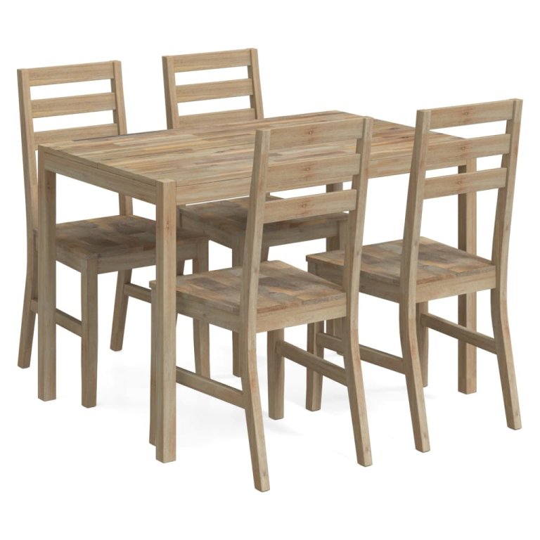 Set mobilier de bucătărie, 5 piese, lemn masiv de acacia