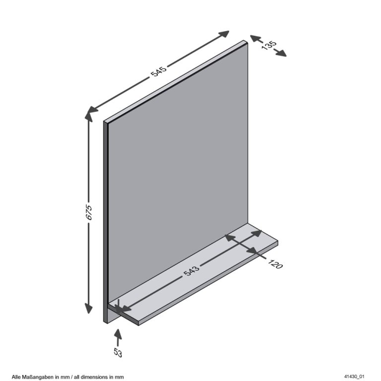 FMD Oglindă cu raft montată pe perete, stejar, 54,5x13,5x67,5 cm