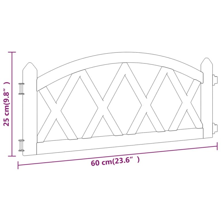 Borduri de gazon, 17 buc., negru, 10 m, PP