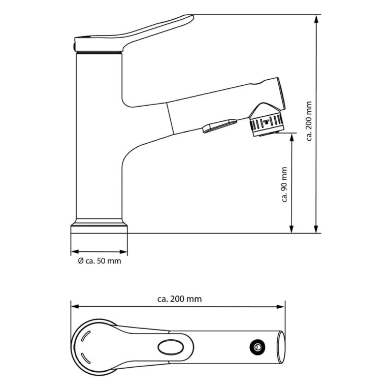 EISL Baterie de lavoar VARIABILE cu pulverizator extensibil, crom