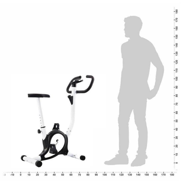 Bicicletă fitness cu centură de rezistență, negru