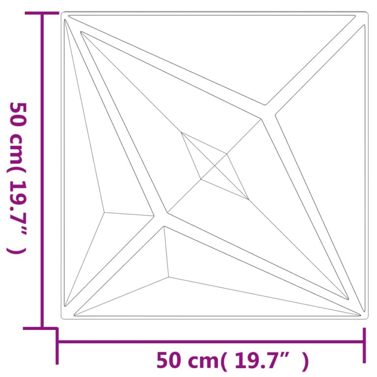 Panouri de perete 24 buc. negru 50x50 cm XPS 6 m² stea