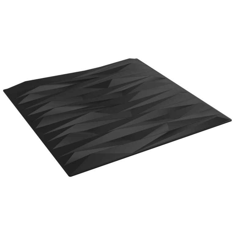 Panouri de perete 12 buc. negru 50x50 cm XPS 3 m² piatră