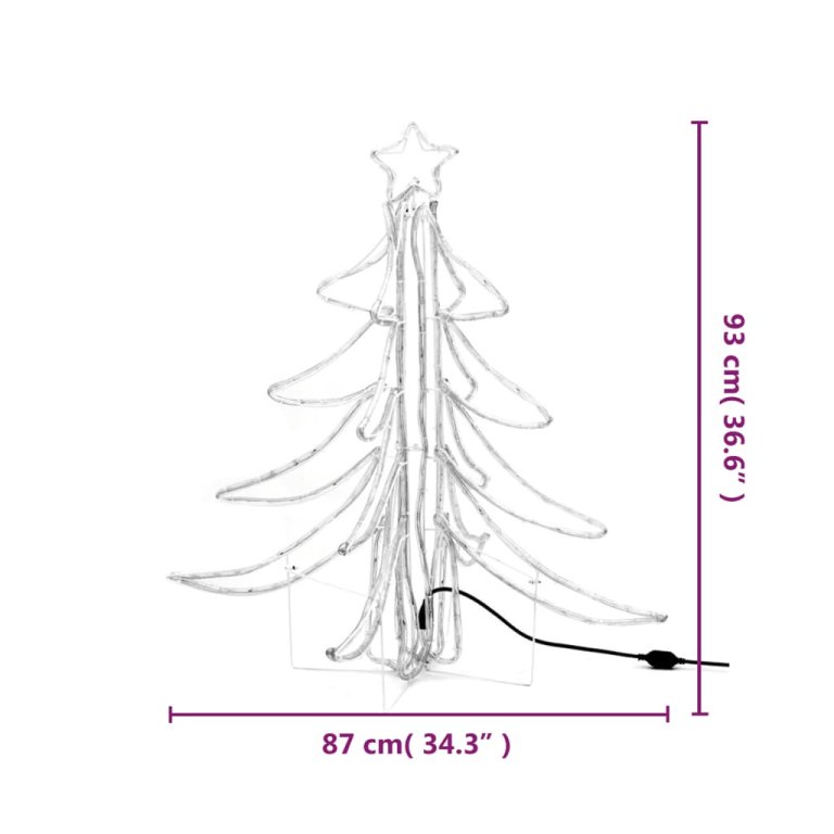 Figurină brad de Crăciun pliabil LED 3 buc alb cald 87x87x93 cm