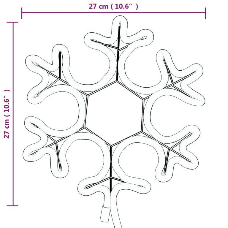 Figurină Crăciun fulg de zăpadă, 48 LED-uri, alb cald, 27x27 cm