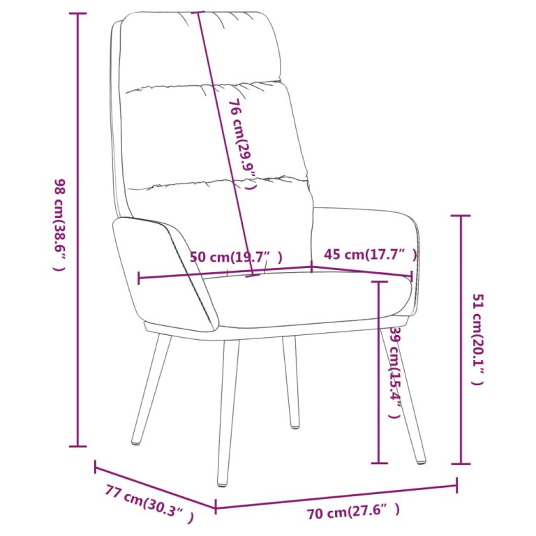 Scaun de relaxare, gri deschis, material textil