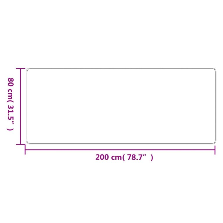 Covor traversă aspect sisal, antracit, 80x200 cm