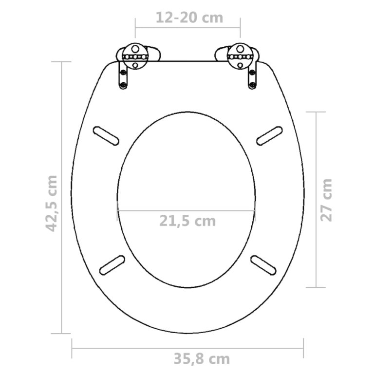 Capac WC cu închidere silențioasă maro MDF design simplu