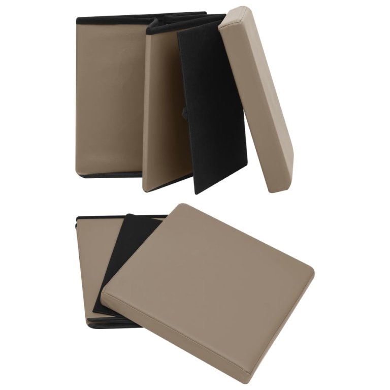 Taburet de depozitare pliabil, cappuccino, PVC