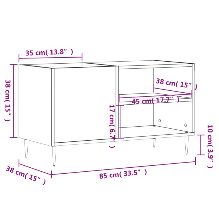 Dulap pentru discuri, negru, 85x38x48 cm, lemn prelucrat