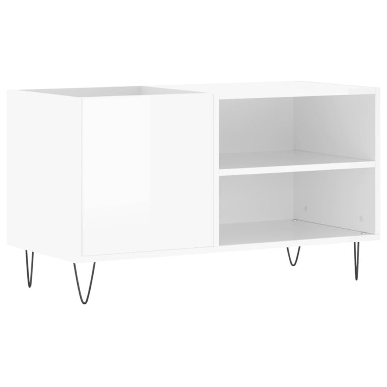 Dulapuri pentru discuri alb lucios 85x38x48 cm lemn prelucrat