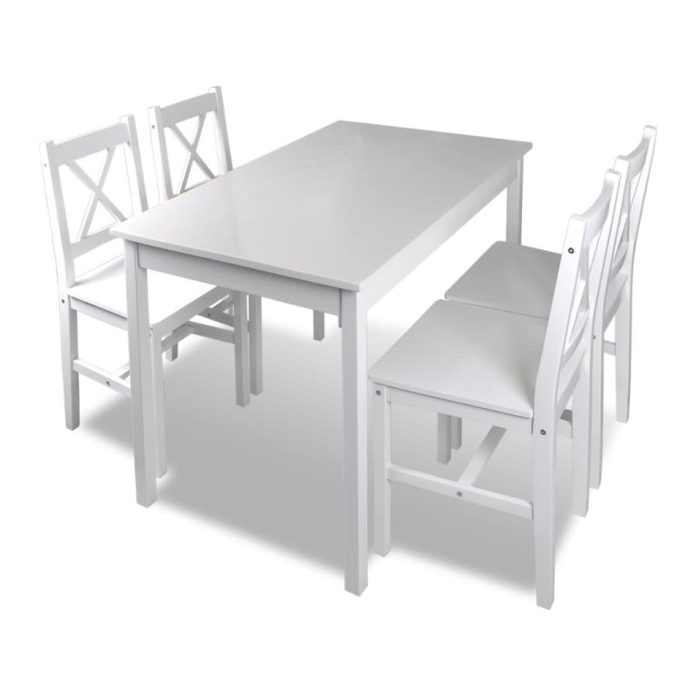 Set mobilier de bucătărie, 5 piese, alb