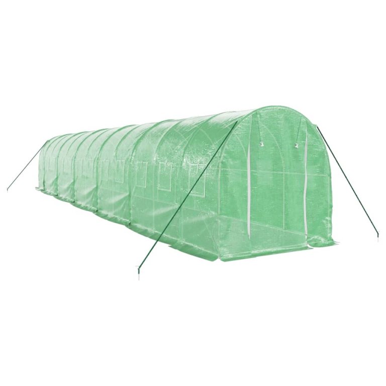 Seră cu cadru din oțel, verde, 24 m², 12x2x2 m