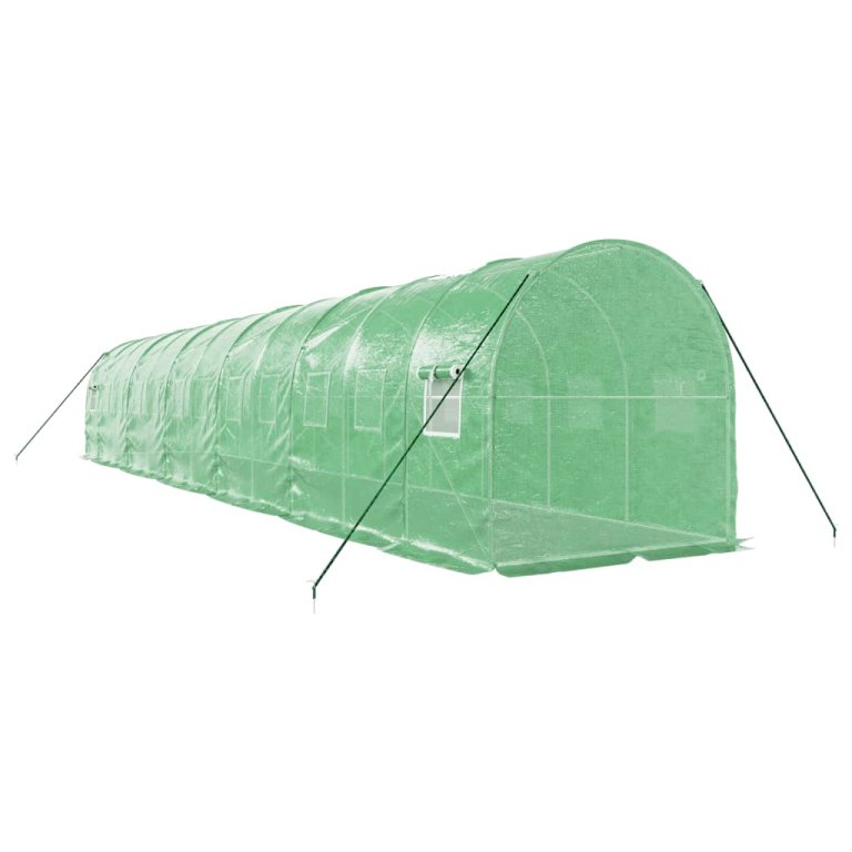 Seră cu cadru din oțel, verde, 24 m², 12x2x2 m