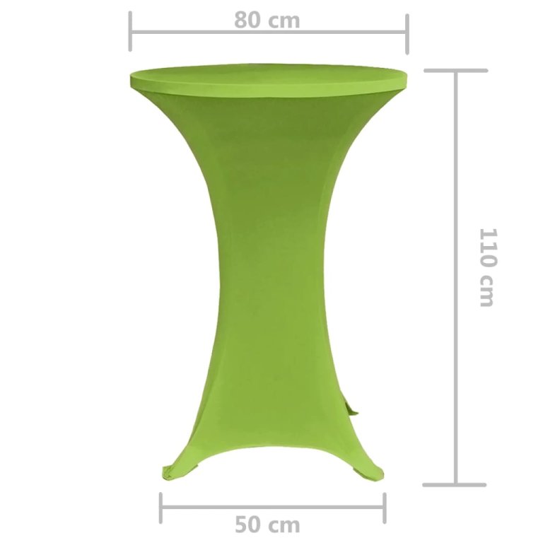 Husă elastică pentru masă, 2 buc., verde, 80 cm