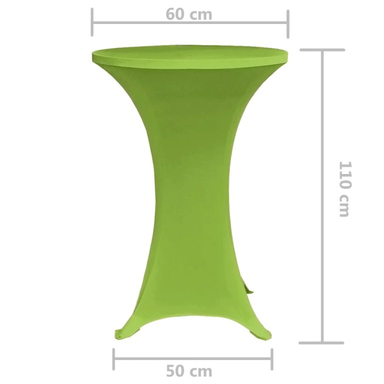 Husă elastică pentru masă, 2 buc., verde, 60 cm