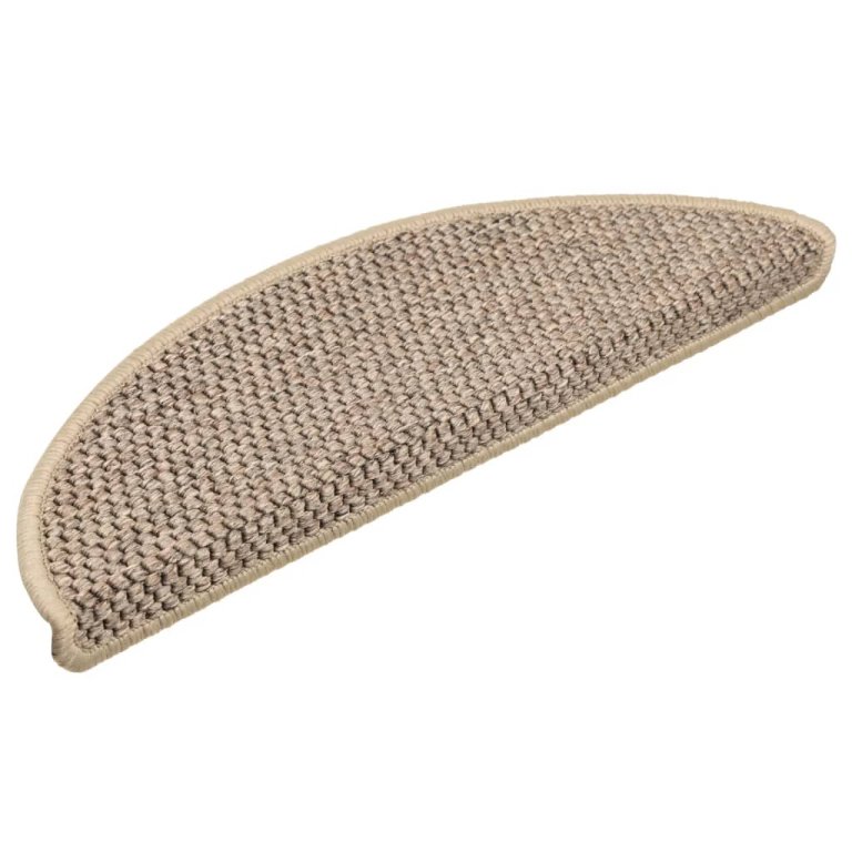 Covorașe scări autoadezive aspect sisal, 15 buc. bej 56x17x3cm