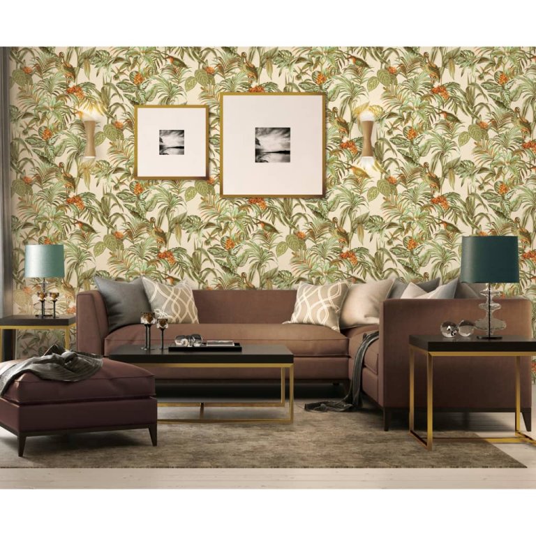 DUTCH WALLCOVERINGS Tapet model Pasărea paradisului, verde