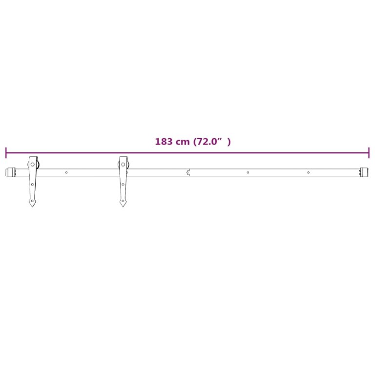 Ușă glisantă cu set feronerie, 90x210 cm, lemn masiv de pin