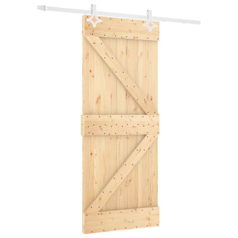 Ușă glisantă cu set de feronerie 80x210 cm, lemn masiv de pin