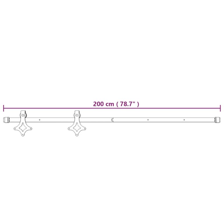 Ușă glisantă cu set feronerie, 100x210 cm, lemn masiv de pin