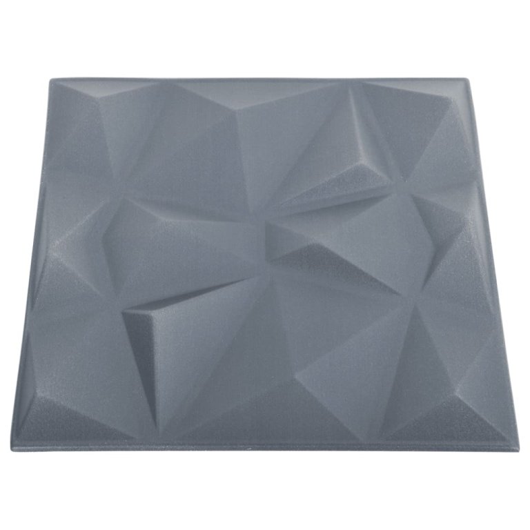 Panouri de perete 3D 12 buc. gri 50x50 cm model diamant 3 m²