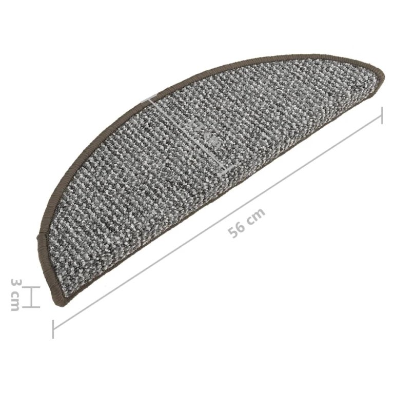 Covorașe pentru trepte scară, 15 buc., gri, 56x17x3 cm