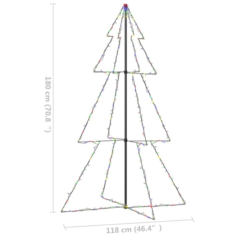 Brad Crăciun conic 240 LED-uri, 118x180 cm, interior & exterior