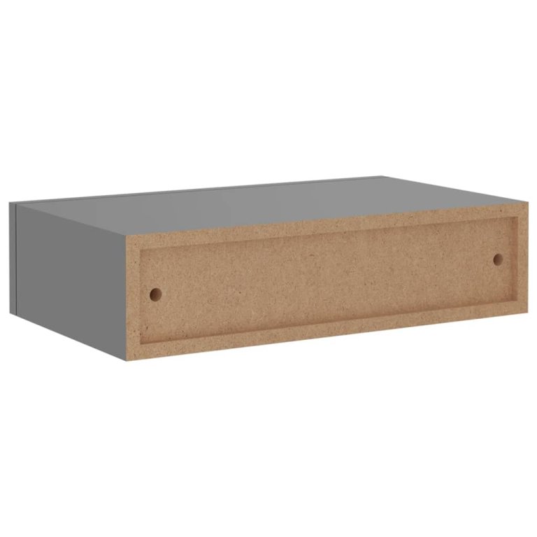 Dulap de perete cu sertar, 2 buc., gri, 40x23,5x10 cm, MDF