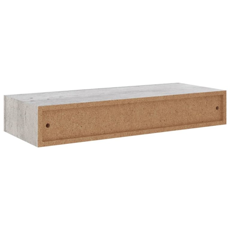 Dulap de perete cu sertar, gri beton, 60x23,5x10 cm, MDF