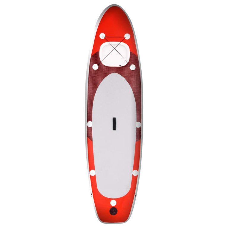 Set placă paddleboarding gonflabilă, roşu, 300x76x10 cm