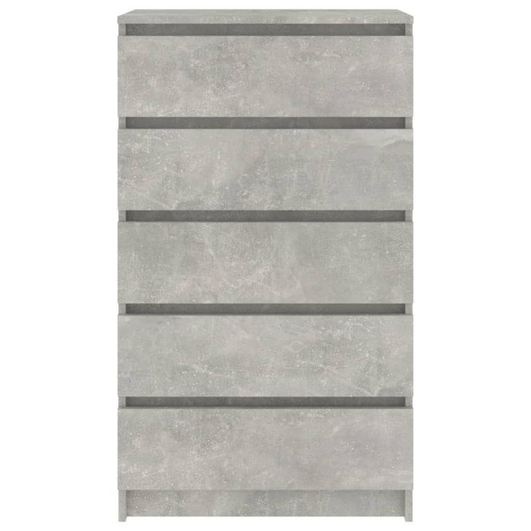 Dulap cu sertare, gri beton, 60x36x103 cm, lemn prelucrat