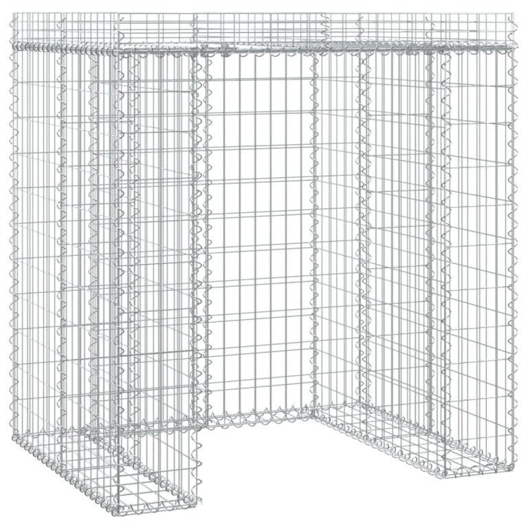 Perete gabion pentru pubela gunoi 110x91x120 cm fier galvanizat