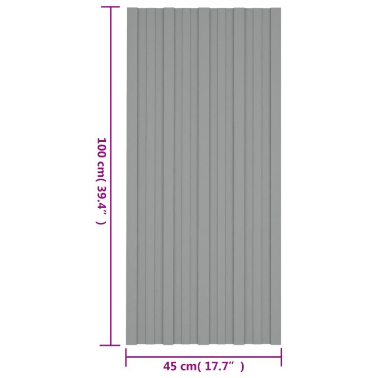 Panouri pentru acoperiș 36 buc. gri 100x45 cm oțel galvanizat