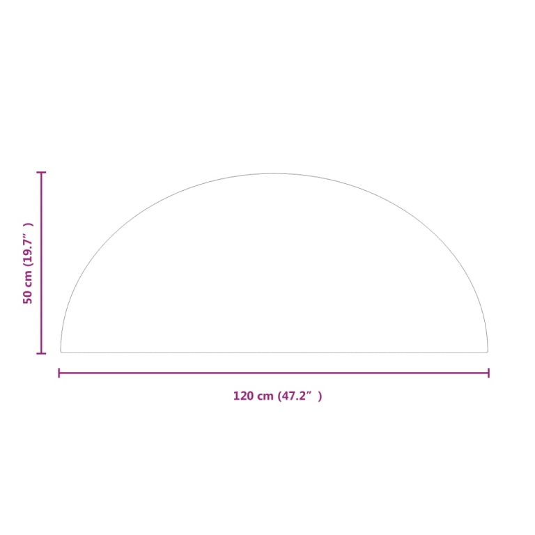 Placă de sticlă pentru șemineu, semi-rotundă, 1200x500 mm