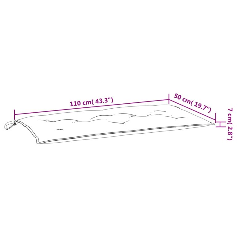 Pernă de bancă, albastru deschis, 110x50x7 cm, material oxford