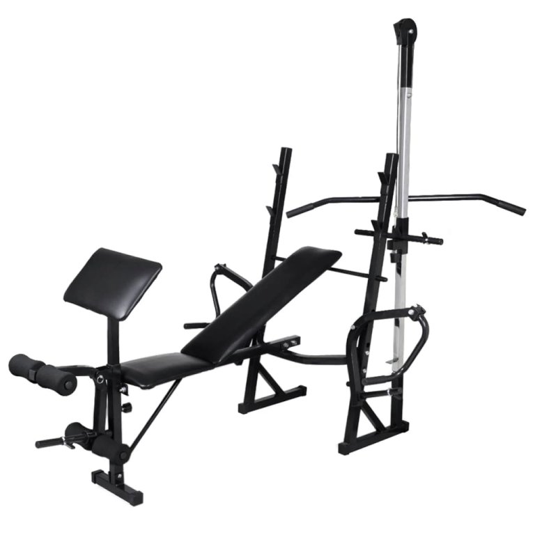 Bancă fitness cu rastel greutăți, set haltere/gantere, 30,5kg