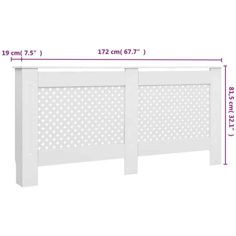 Măști de calorifer, 2 buc., alb, 172 x 19 x 81,5 cm, MDF