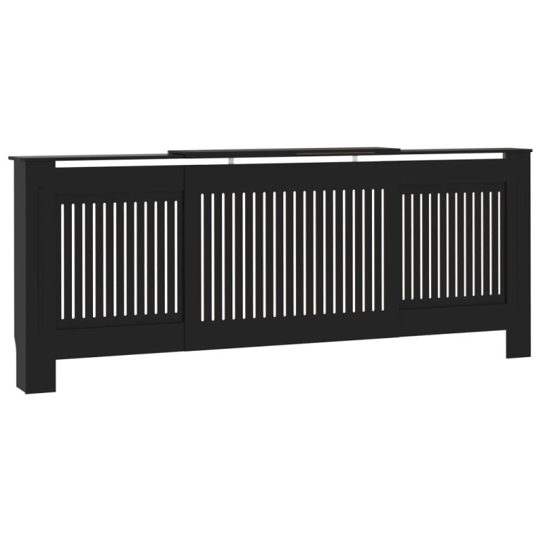 Mască pentru calorifer, negru, 205 cm, MDF