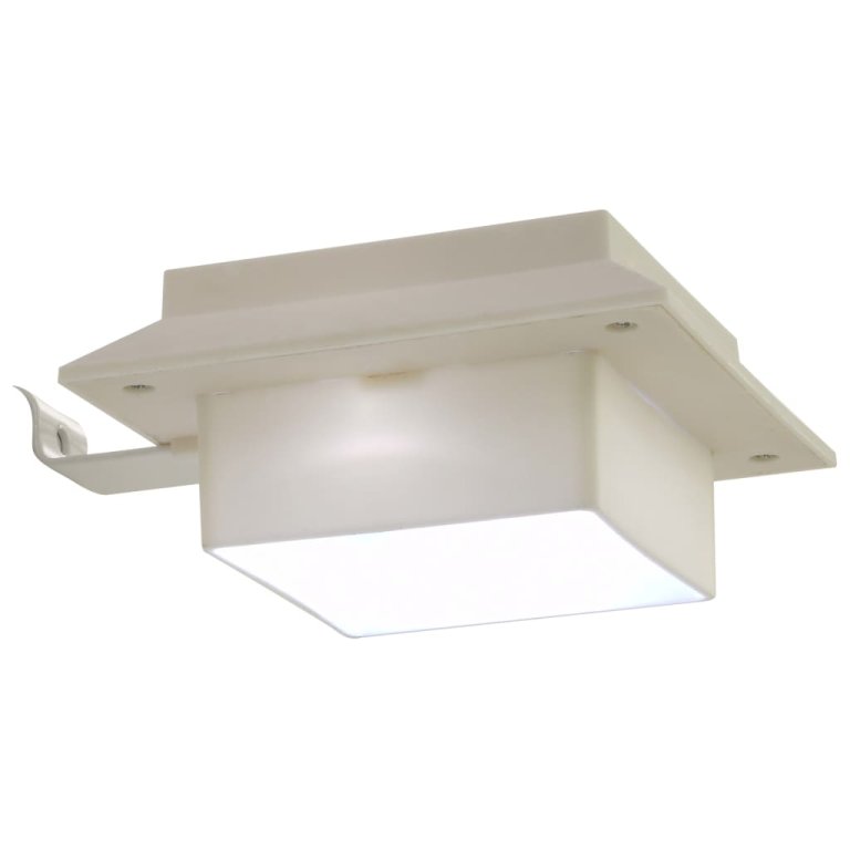 Lămpi solare de exterior, 12 buc., alb, 12 cm, pătrat, LED