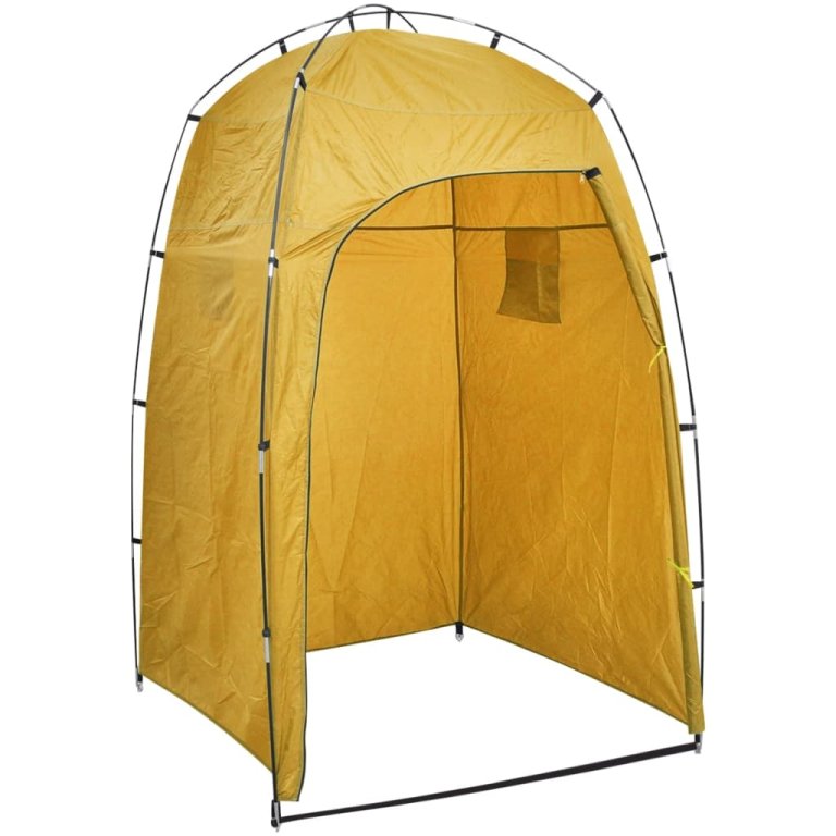 Toaletă portabilă de camping cu cort, 10+10 L