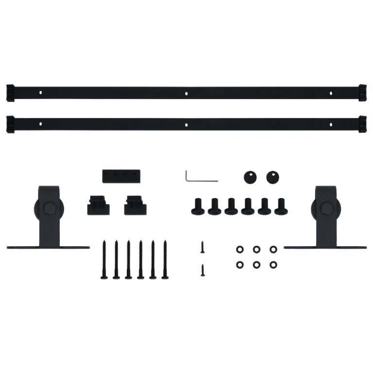 Set glisare ușă mini pentru dulap, oțel carbon, 200 cm