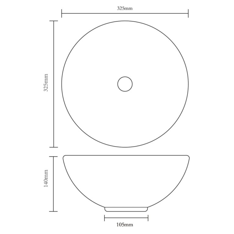 Chiuvetă de baie cu robinet mixer, ceramică, rotund, alb