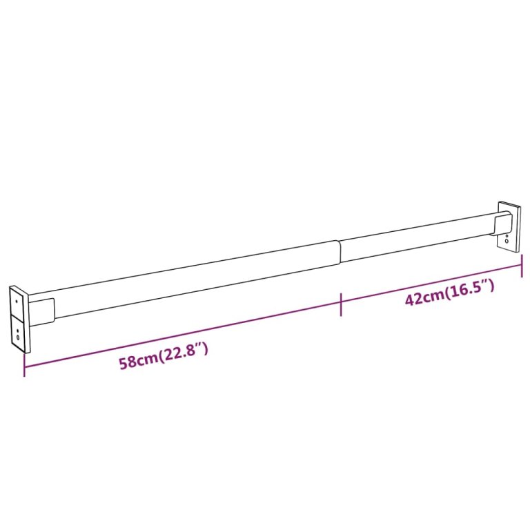 Șine telescopice pentru dulap, 2 buc., argintiu, 58-100 cm