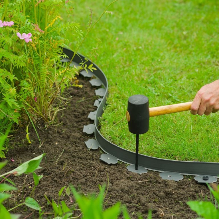 Nature Margine pentru bordură de grădină, gri, 5cmx10m