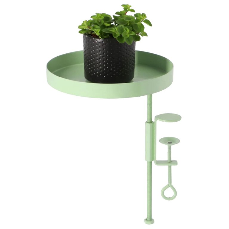 Esschert Design Tavă pentru plante cu clemă, verde, rotund, M