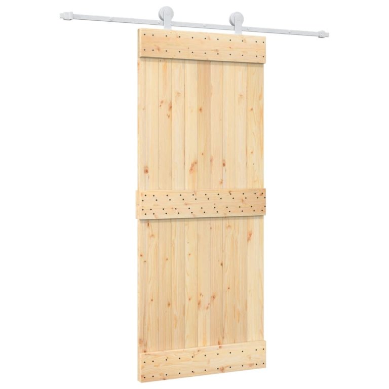 Ușă glisantă cu set de feronerie 85x210 cm, lemn masiv de pin