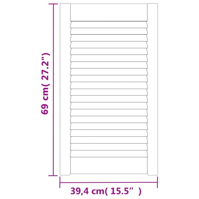 Ușă de dulap design lambriu, alb, 69x39,4 cm, lemn masiv pin