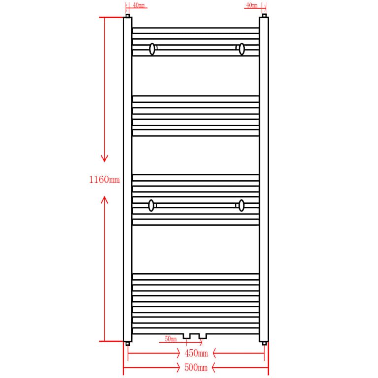 Radiator port-prosop încălzire centrală, curbat, 500 x 1160 mm, gri