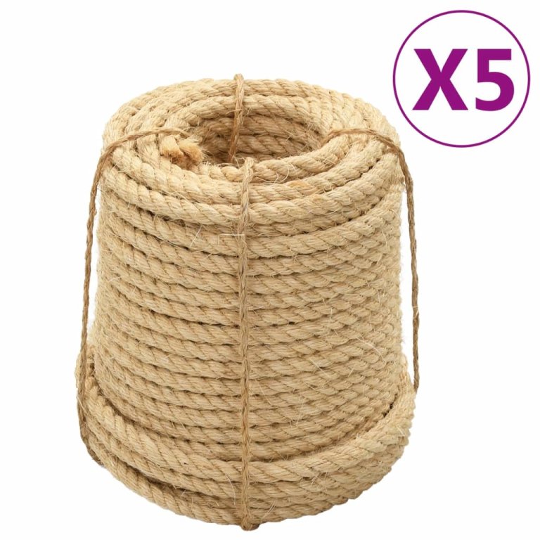 Frânghii de sisal, 5 buc., 20 mm, 100 m